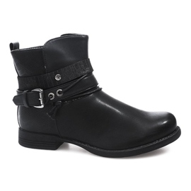 Verziert mit Stiefeln 037-PA Schwarz