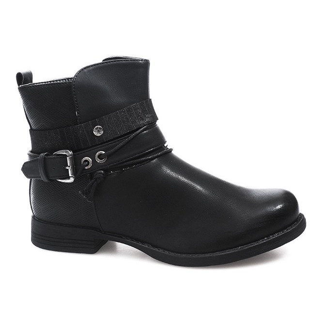 Verziert mit Stiefeln 037-PA Schwarz