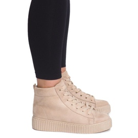 Hohe Creepers Stiefel auf der WQ-001 Beige Plattform