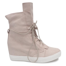 Sneakers mit Keilabsatz A30 Beige