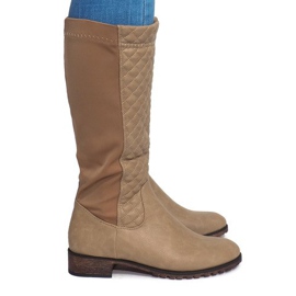 Hohe warme Stiefel BL2838 Khaki grün