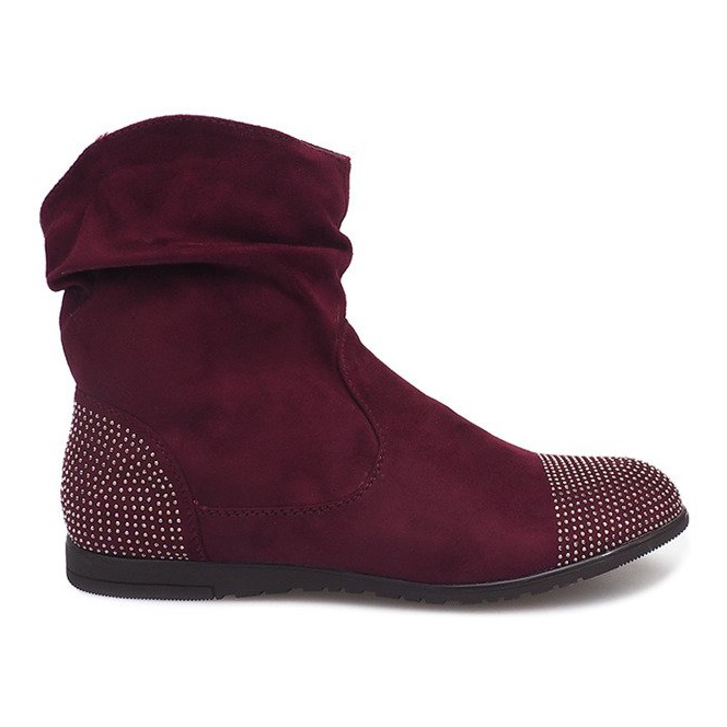Wildleder Booties Jodhpur Stiefel B03 Rot