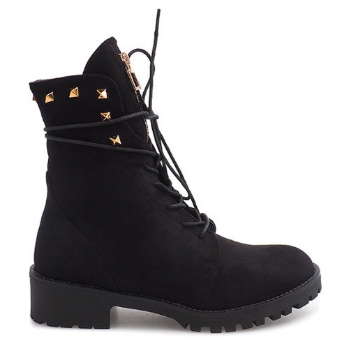 Wildleder verzierte Trapper H99-17 Schwarz