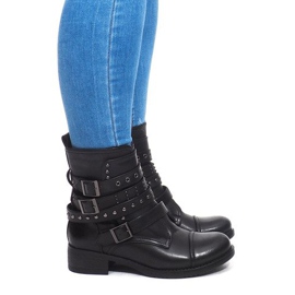 Warme Stiefel mit Schnalle M172 Schwarz