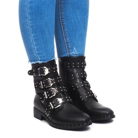 Warme Stiefel mit Schnalle 6205-1 Schwarz