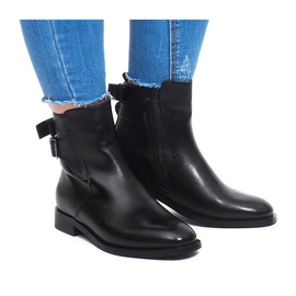 Solide Warme Chelsea Boots 740 Schwarz
