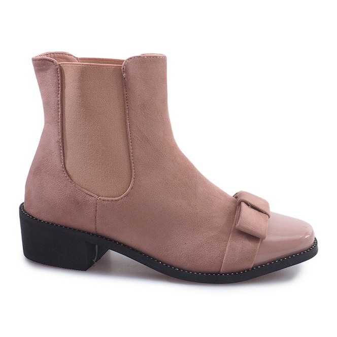 Warme Stiefel mit Schleife LS3006 Pink rosa