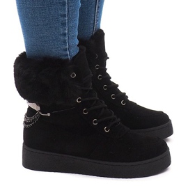 Warme Turnschuhe 16-560 Schwarz