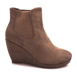 Warme Stiefel On Wedge 90-P2F Khaki mehrfarbig