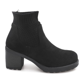 Warme Stiefel auf einer Ferse Socke D2130 Schwarz