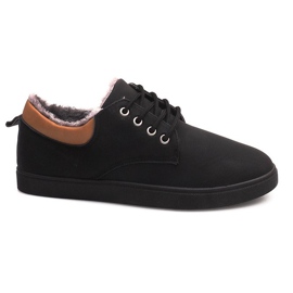 Warme Sneakers mit Fell E655-1 Schwarz
