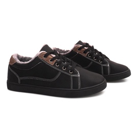 Warme Sneakers mit Fell E754M-1 Schwarz