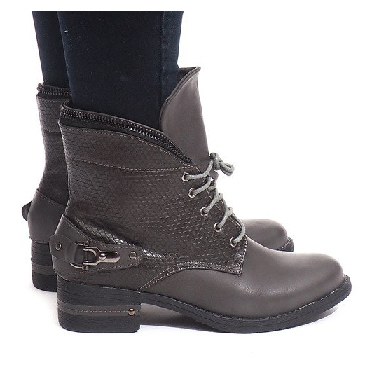 Modische Stiefel V-7 Grau