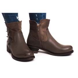 Warme Stiefel 4417 Khaki mehrfarbig grün