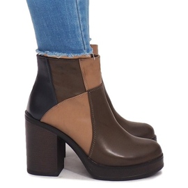 Stiefel an der Ferse mit Gummizug YBS280 Khaki mehrfarbig grün