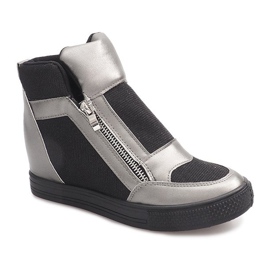 Keil Turnschuhe TL020-3 schwarz grau