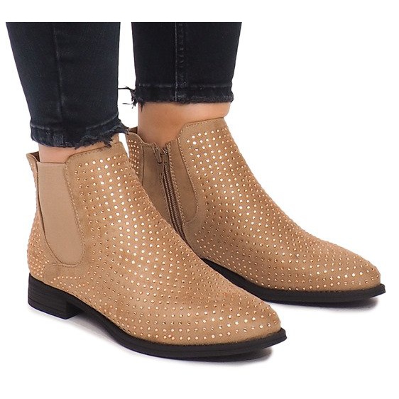 Wildleder Stiefeletten Jodhpur 1510 Beige