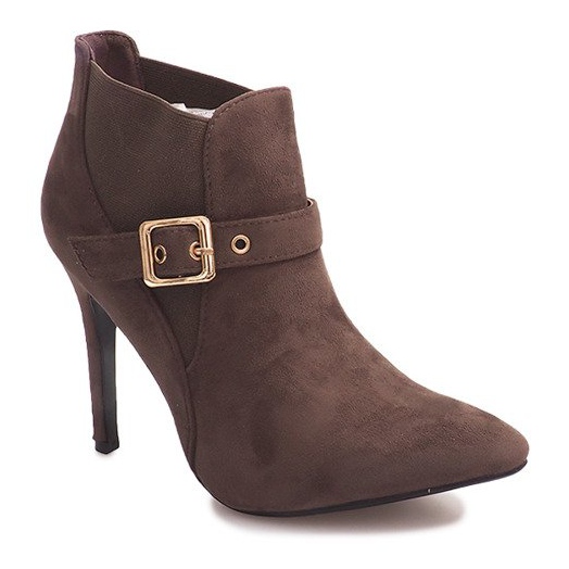 Stiefel mit hohem Absatz Wildleder PK097 Khaki mehrfarbig grün