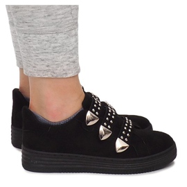 Sneakers mit Klettverschluss mit Pailletten AB-3 Schwarz