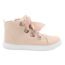 Wildlederstiefel und Schleifen TL0147 Beige