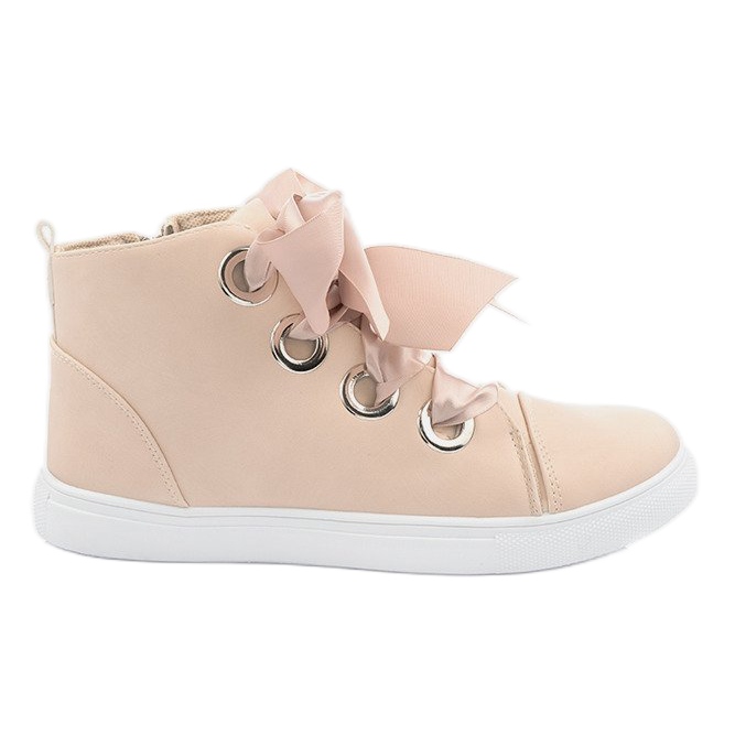 Wildlederstiefel und Schleifen TL0147 Beige