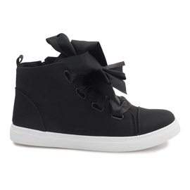 Wildleder Booties mit Schleifen TL0148-4 Schwarz