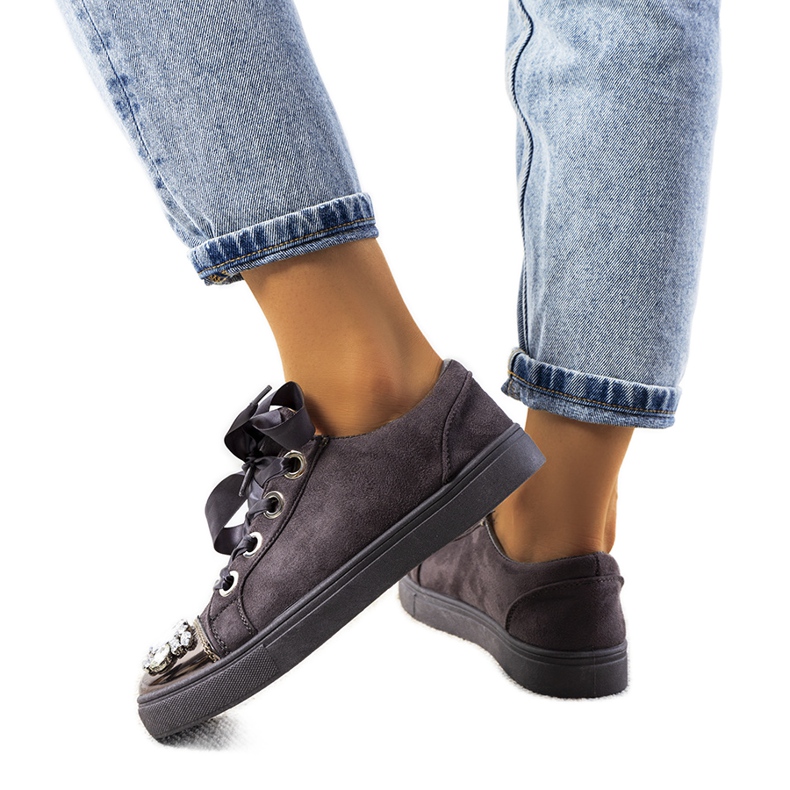 Reich verzierte Sneakers 6192 Grau