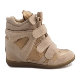 Sneakers mit Keilabsatz R9686 Beige