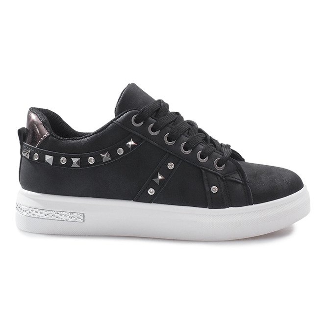 Schwarze Sneaker mit Lucette-Nieten
