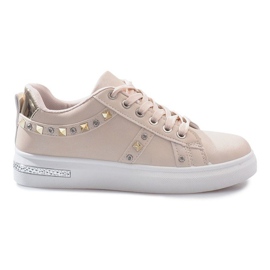Beige Sneakers mit Lucette-Nieten