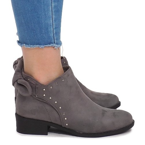 Wildlederstiefel mit Reißverschluss LL230 Grau