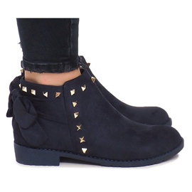 Wildlederstiefel mit Reißverschluss LL-168 Marineblau