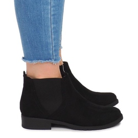 Wildlederstiefel mit Gummizug C-5 Schwarz