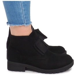 Wildleder Booties und Schleifen FA162 Schwarz