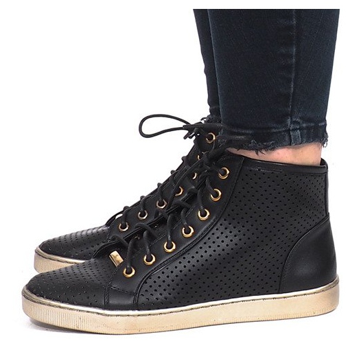 Schwarze Maud Sneakers mit Lochmuster