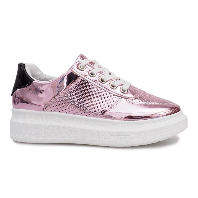 Adele Pink lackierte durchbrochene Sneakers schwarz rosa