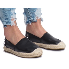 Schwarze Espadrilles mit Dolita-Nieten