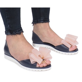 Meliski Flower City marineblaue Sandalen rosa