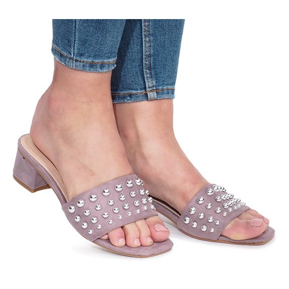 State lila Nieten Hausschuhe violett