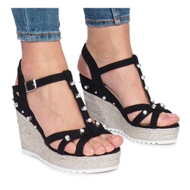 Schwarze Keilsandaletten von Chillin Espadrilles