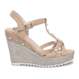 Beige Keilsandalen Chillin Espadrilles