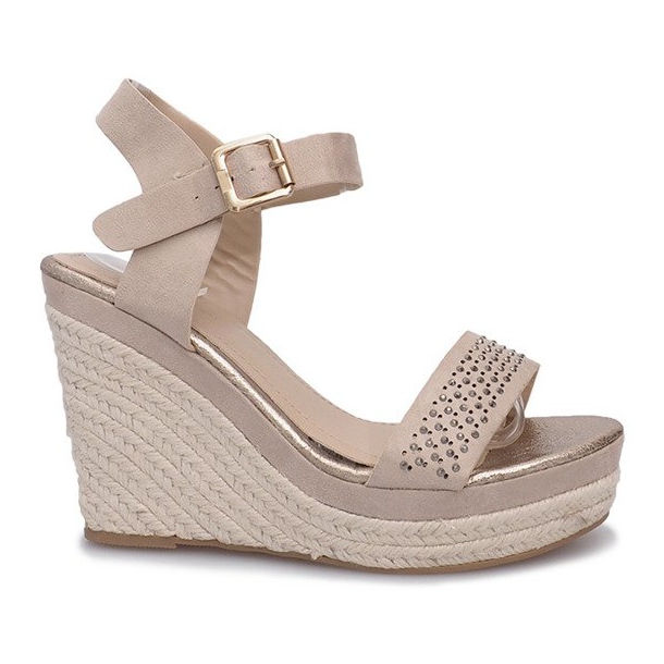 Beige Keilsandaletten Move On