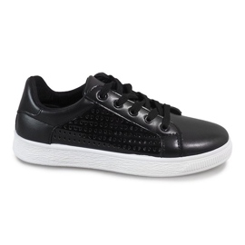 Schwarze Sneakers mit Lochmuster 6738-Y