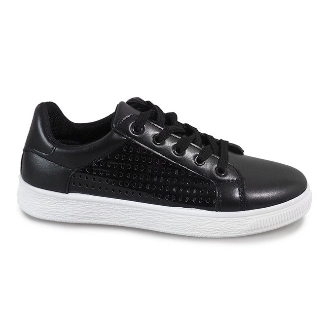 Schwarze Sneakers mit Lochmuster 6738-Y