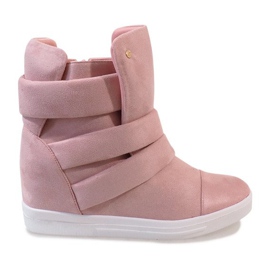 Rosa Sneakers mit Keilabsatz H6508-11