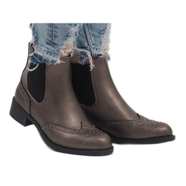 Graue Stiefel mit Nieten K86 Jodhpur Stiefel