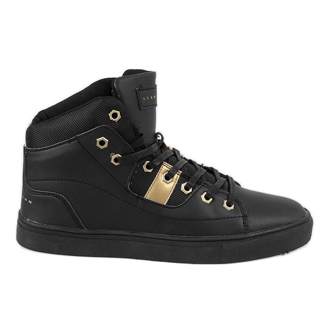 Schwarze hohe Herren-Sneaker SM1486-001
