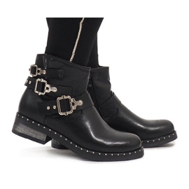 SDS Schwarze Wickelstiefel 7313-PA