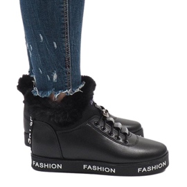 Schwarze GF-ZM106 Stiefel mit Fellfutter