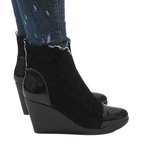 Elegante Stiefel mit Keilabsatz 1455 Schwarz